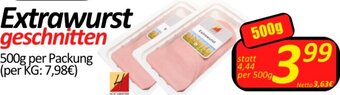 Wurstico Extrawurst geschnitten 500g per Packung Angebot