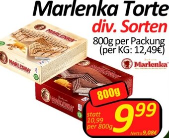 Wurstico Marlenka Torte div. Sorten 800g per Packung Angebot