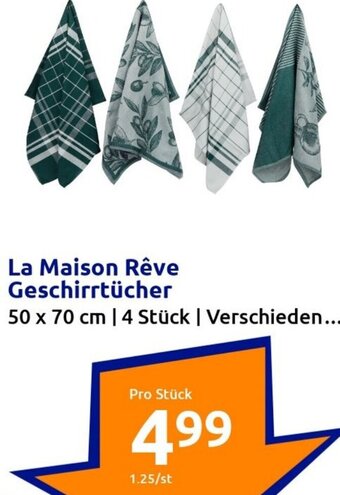 Action La Maison Rêve Geschirrtücher 50 x 70 cm Angebot