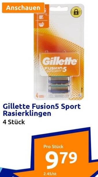 Action Gillette Fusion5 Sport Rasierklingen 4 Stück Angebot