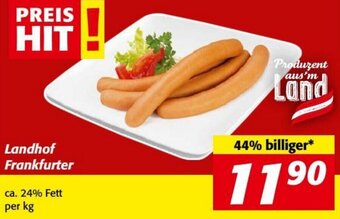 Nah&Frisch Landhof Frankfurter ca. 24% Fett per kg Angebot