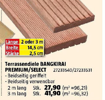 Bauhaus Terrassendiele BANGKIRAI PREMIUM/SELECT Angebot