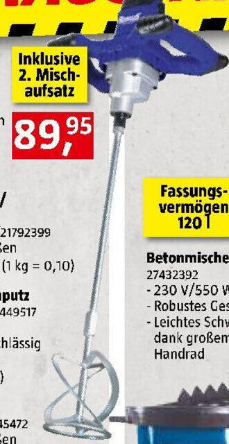 Bauhaus Farb- und Mörtelrührer ZY-HM-120C Angebot
