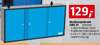 Bauhaus Werkzeugschrank GWS 3T 29283550 Angebot