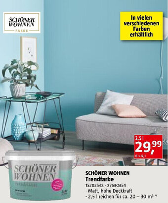 Bauhaus SCHÖNER WOHNEN Trendfarbe 2,5 L Angebot