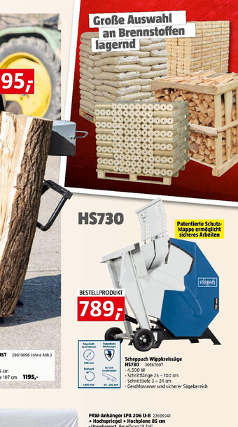 Bauhaus Scheppach Wippkreissäge HS730 Angebot