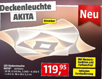 Bauhaus LED-Deckenleuchte AKITA* 30790043 Angebot