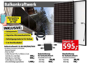 Bauhaus Balkonkraftwerk E-SL-BK-400/800/1500 Angebot