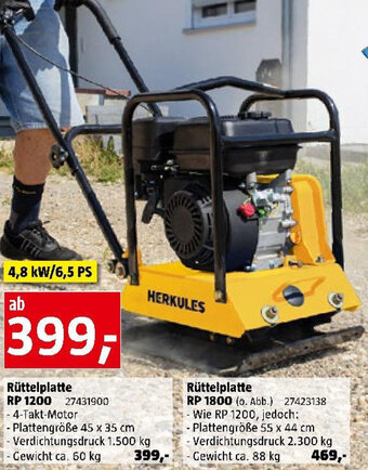 Bauhaus Rüttelplatte RP 1200 Angebot