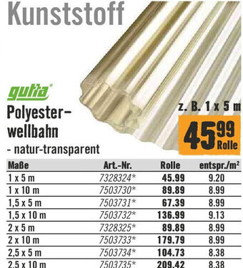 Hornbach Polyester-wellbahn Angebot
