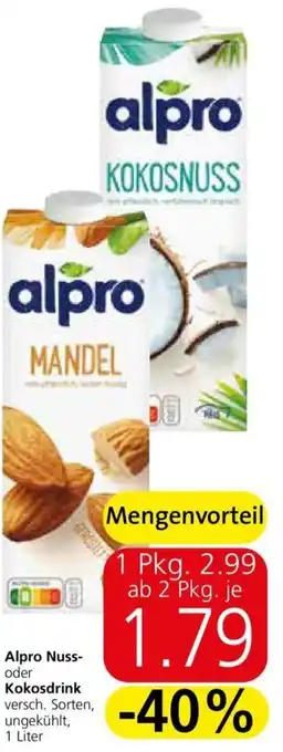 Spar Alpro Nuss Oder Kokosdrink 1Liter Angebot