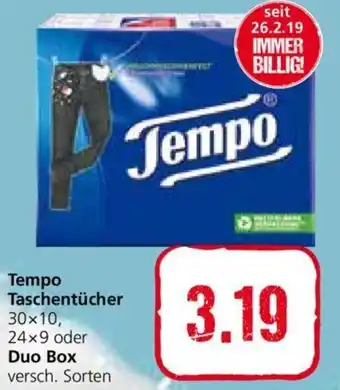 Spar Tempo Taschentücher Duo Box Angebot