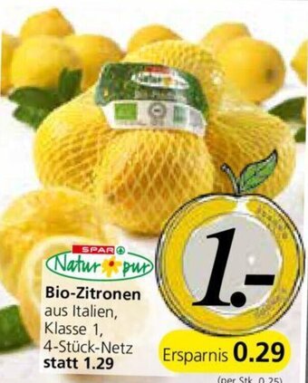 Spar Bio-Zitronen Angebot