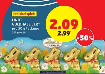 PENNY Lindt Goldhase 5er 100g Angebot