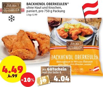 PENNY Backhendl Oberkeulen 750g Angebot