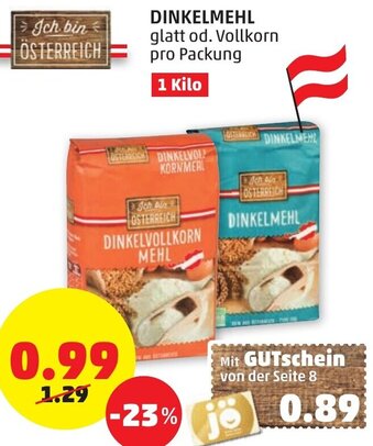 PENNY Dinkelmehl 1Kilo Angebot