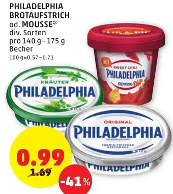PENNY Philadelphia Brotaufstrich 140g-175 g Angebot