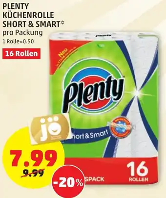 PENNY Plenty Küchenrolle Short & Smart 16 Rollen Angebot