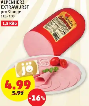 PENNY Alpenherz Extrawurst 1,5 Kilo Angebot
