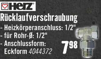 Hornbach Herz Rücklaufverschraubung Angebot