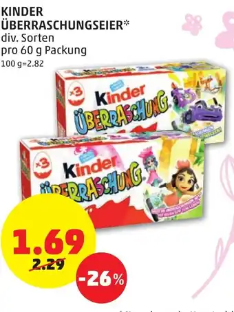 PENNY Kinder Überraschungseier 60g Angebot