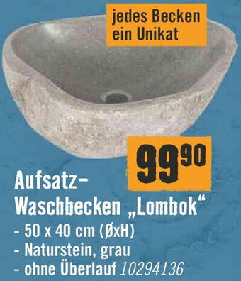 Hornbach Aufsatz- Waschbecken ,,Lombok" Angebot