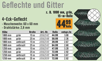 Hornbach 4-Eck-Geflecht Angebot