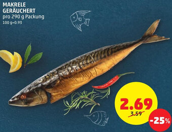 PENNY MAKRELE GERÄUCHERT pro 290 g Packung Angebot