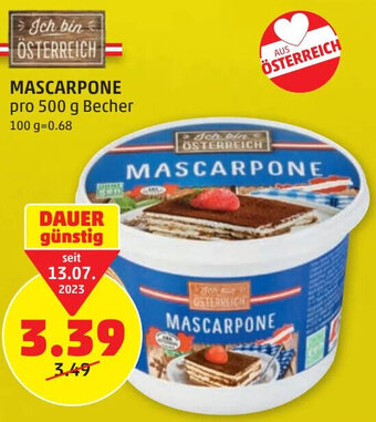 PENNY MASCARPONE pro 500 g Becher Angebot