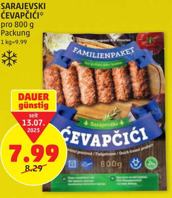 PENNY SARAJEVSKI ĆEVAPČIĆI pro 800 g Packung Angebot