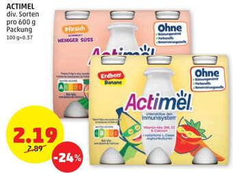 PENNY ACTIMEL div. Sorten pro 600 g Packung Angebot
