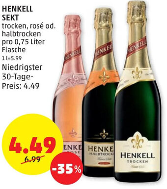 PENNY HENKELL SEKT pro 0,75 Liter Angebot