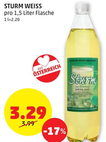 PENNY STURM WEISS pro 1,5 Liter Flasche Angebot