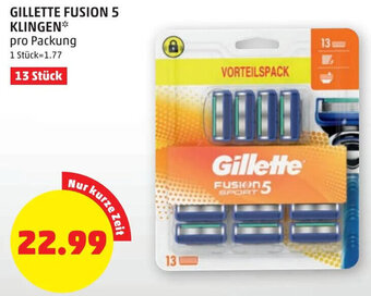 PENNY GILLETTE FUSION 5 KLINGEN* pro Packung Angebot