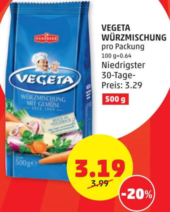 PENNY VEGETA WÜRZMISCHUNG pro Packung Angebot
