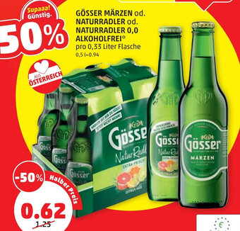 PENNY GÖSSER MÄRZEN od. NATURRADLER od. NATURRADLER 0,0 ALKOHOLFREI* pro 0,33 Liter Flasche Angebot