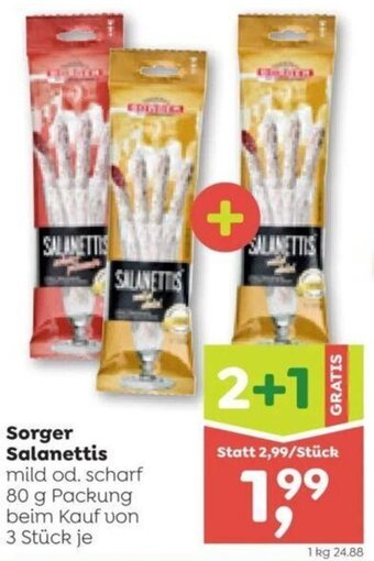 ADEG Sorger Salanettis mild od. scharf 80 g Packung Angebot