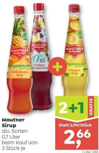 ADEG Mautner Sirup div. Sorten 0,7 Liter Angebot