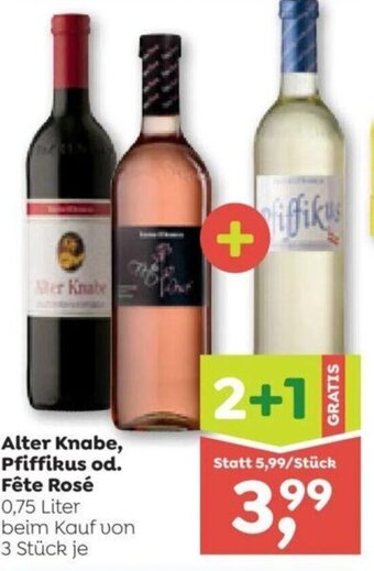 ADEG Alter Knabe, Pfiffikus od. Fête Rosé 0,75 Liter Angebot
