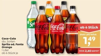 ADEG Coca-Cola diu. Sorten Sprite od. Fanta Orange 1 Liter Angebot