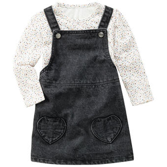 Ernsting's family Baby latzkleid und langarmshirt im set Angebot