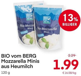 MPreis BIO vom BERG Mozzarella Minis aus Heumilch 120 g Angebot