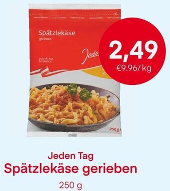 MPreis Jeden Tag Spätzlekäse gerieben 250 g Angebot
