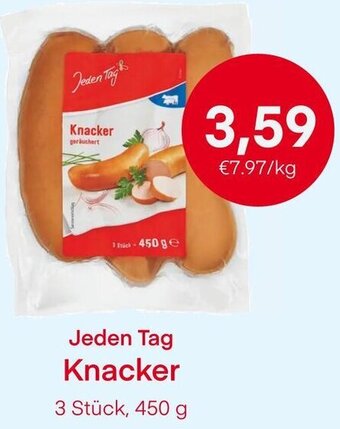 MPreis Jeden Tag Knacker 3 Stück, 450 g Angebot