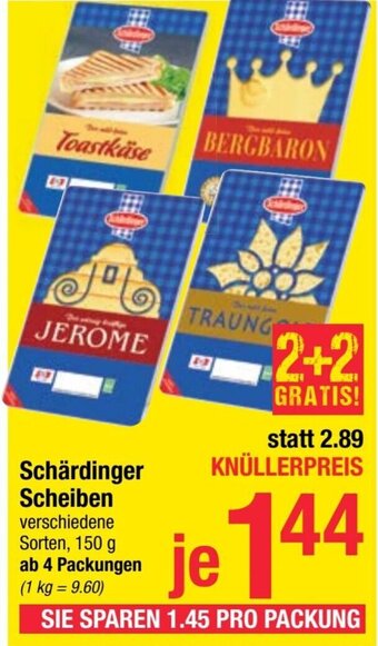 Maximarkt Schärdinger Scheiben verschiedene Sorten, 150 g Angebot