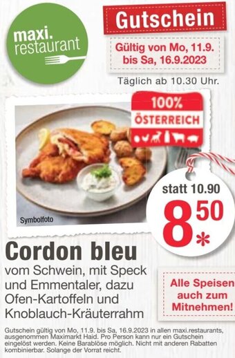 Maximarkt Cordon bleu Angebot