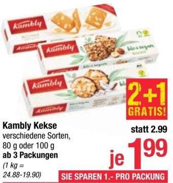 Maximarkt Kambly Kekse verschiedene Sorten, 80 g oder 100 g Angebot
