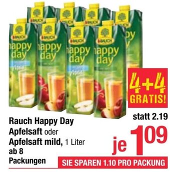 Maximarkt Rauch Happy Day Apfelsaft oder Apfelsaft mild, 1 Liter Angebot