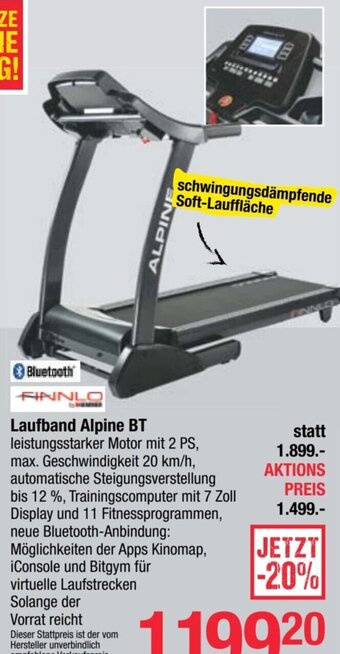 Maximarkt Laufband Alpine BT Angebot