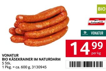 Transgourmet VONATUR BIO KÄSEKRAINER IM NATURDARM 5 Stk. Angebot